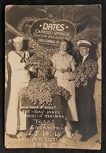 Navy Herren & Dattelpflanzen 1935 USS West Virginia San Antonio ~ Carrizo Springs Texas - Bild 1 von 2