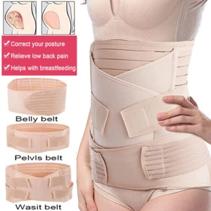 3 In 1 Postpartum Belly Wrap Support Recovery Belt C Section Girdle Body Shaper - Picture 1 of 18