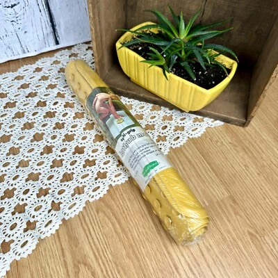 Alfombra de baño de goma Rubbermaid vintage años 70 amarilla nueva sellada oro mostaza Foto 1 de 4