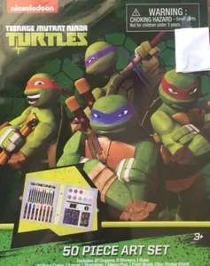 Teenage Mutant Ninja Turtles 50 Piezas Juego de Arte Nuevo Pero Dañado Caja de Almacenamiento - Imagen 1 de 7