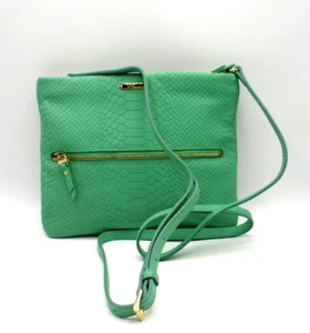 GiGi New York Crossbody Handtasche Leder geprägt Python Island grün NEU - Bild 1 von 8