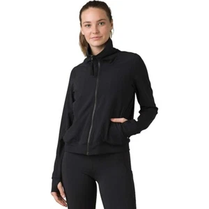 Prana L85230 Womens Black Layna Full Zip Track Jacket Size L - Picture 1 of 5