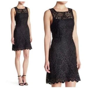 Yoana Baraschi Anthropologie Black celestial garden lace dress size 2 - Picture 1 of 7