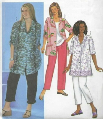 Women's Long Sleeve Classic Blouse Top & Pants Sewing Pattern UNCUT 16-20w - Image 1 of 2
