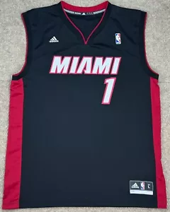 Adidas NBA Miami Heat #1 Chris Bosh maglia basket vintage taglia large - Foto 1 di 13