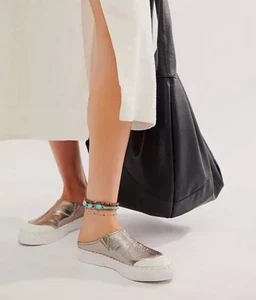 Free People Mules Juno Slip On Sport Cafe Leather Size 11 - Picture 1 of 11