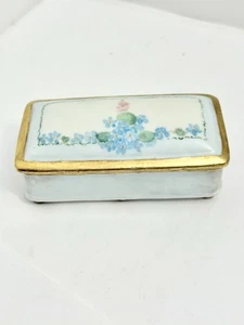 Antique Hand Painted Porcelain Nippon Dresser Trinket Jewelry Vanity Lidded Box - Picture 1 of 14