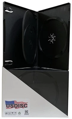 USDISC DVD盒标准14毫米经济型,三张3盘(黑色)批量 — 第 1/2 张图片