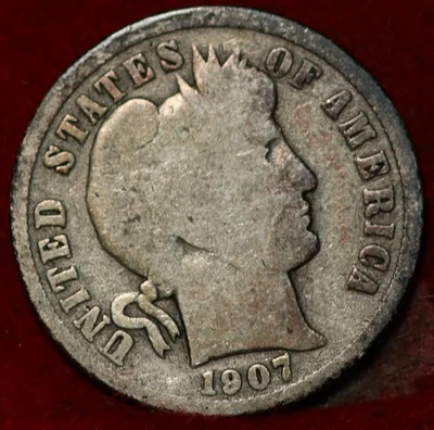 1907-S San Francisco Mint Silver Barber Dime - Image 1 of 2