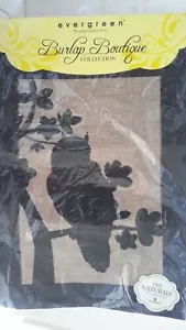 Evergreen Burlap Collection "The Naturals" Sitting Owl 17" x 11" Garden Flag - Picture 1 of 9