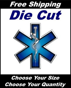 The Star of Life Chrome Printed laminated six-pointed star EMS High Def. Decal - Picture 1 of 2