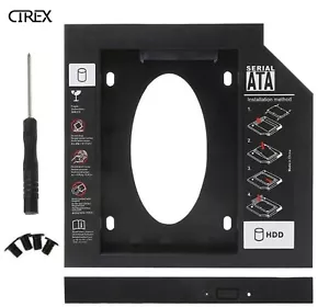 Second HDD Caddy 9.5mm 2.5" SATA Hard Drive Adapter For Laptop CD/DVD-ROM Bay - Picture 1 of 5