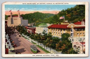 Postcard Hot Springs National Park Arkansas Bath House Central Avenue Arlington - Picture 1 of 2