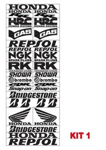 ADESIVI HONDA  MOTO SPONSOR TECNICI HONDAI KIT 1   OMAGGIO - Foto 1 di 1