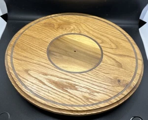 Beautiful 13” Wooden Lazy Susan Rotating Serving Condiment Table Tray - Picture 1 of 3