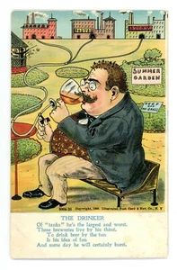 Tarjeta de cómic postal a color de The Drinker - Imagen 1 de 2
