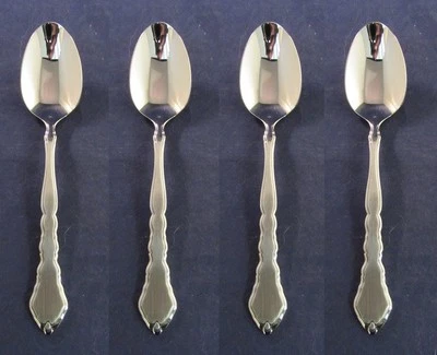 SET OF FOUR - Oneida Community Stainless Flatware SATINIQUE Teaspoons NEW