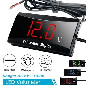 DC 12V LED Digital Monitor Volt Meter Display Battery Gauge Voltage Caravan/Car - Picture 1 of 11