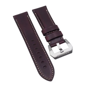Correa de reloj de cuero para Panerai 22 mm, 24 mm rojo borgoña Chromexcel Horween - Imagen 1 de 2