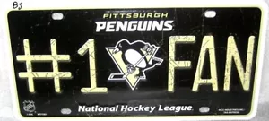 2 NHL PITTSBURGH PENGUINS Metal License Plate #1 FAN Set Of TWO Will Ship Now - Picture 1 of 1