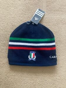 Adidas Italy FIR Official Rugby Union Fleece Beanie Hats-One Size Fits All-BNWT