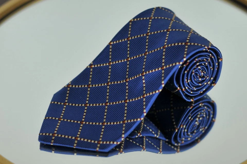 Jos. A. Corbata Bank Hombre Signature Azul Marrón y Blanco Tejida Seda 60 x 3.5 Foto 1 de 3