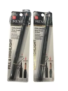2 Pack - Revlon Colorstay 260 Dark Brown Brow Shape & Glow Fill & Highlight - Picture 1 of 1