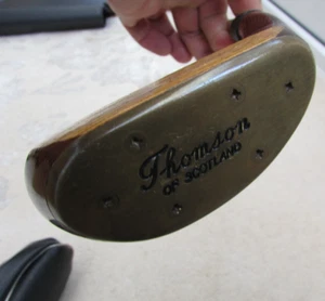 Rare 'Thomson of Scotland' Hickory Shaft Mallet Putter Golf Club &Ray Cook Cover - Picture 1 of 8