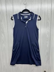 Vestido activo azul escote polo con botones 3/4 para mujer Callaway talla mediana - Imagen 1 de 3