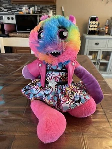 Build A Bear BAB Bright Color Mixter Monster Neon Tie Dye Plush Stuffed  19 " - Picture 1 of 5