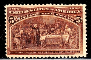 #234 US 5 CENT CHOCOLATE COLUMBIAN-MINT-N.G.-FINE-VF - Picture 1 of 1