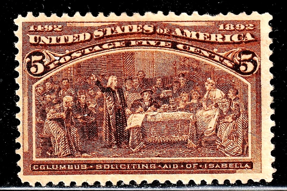 #234 US 5 CENT CHOCOLATE COLUMBIAN-MINT-N.G.-FINE-VF - Image 1 of 1