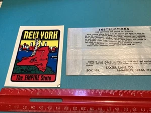 CALCOMANÍA TOBOGÁN ACUÁTICO ESTADO DE NUEVA YORK 3 X 4 PULGADAS. "EL ESTADO IMPERIO" - Imagen 1 de 2