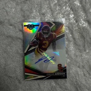 2022 Bowman's Best Rookie Refractor Autograph Card Jordan Addison #BA-JA Vikings - Picture 1 of 8