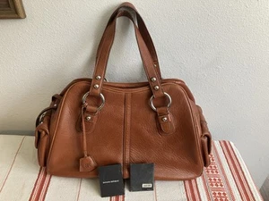 Vintage Banana Republic Handbag Tote Purse BROWN LEATHER Silver W/ Original Tag - Picture 1 of 24