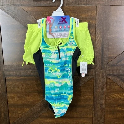 Комплект из 2 предметов для плавания девочек ZeroXposur Youth Sulfur Y38257 размер XL/16 плавание йога бег - Изображение 1 из 4