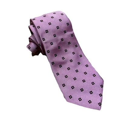 Corbata Moschino Seda Rosa Cuadrados Geométricos Italia Para Hombre Clásica Diseñador Corbata Foto 1 de 4