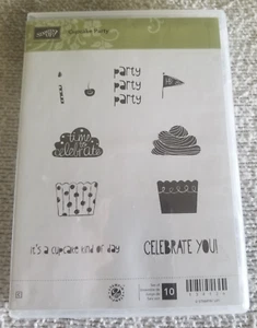 Stampin Up! CUPCAKE PARTY Celebrate Rubber Stamp Set -"Excellent" 134126 - Picture 1 of 6