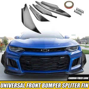 Glossy Black Style Front Bumper Canard Diffuser Splitter Fins For BMW F10 F30 - Picture 1 of 9