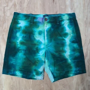 J. Pantalones Cortos Chinos Crew Factory Verde 7" Entrepierna Flex Talla 31 Frente Plano Verde Muerto - Imagen 1 de 4