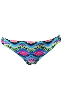 California Waves Blue Multi Rainbow Radio Strappy Bikini Bottom XL - Picture 1 of 3