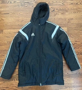 Adidas Mens Medium Black Team Stadium Jacket Parka Puffer Con14 Soccer G77406 - Picture 1 of 9