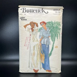 1970er Jahre Butterick Muster 4251 John Kloss Kleid, Shirt & Hose Größe 14 Mrs. Roper - Bild 1 von 3