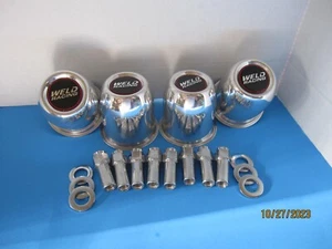 1 KIT OF 4 CAPS ALUMINUM CENTER 20 LUG NUTS 1/2-20 5 LUG WELD RACING WHEELS - Picture 1 of 1