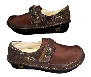 ALEGRIA CLOG WOMENS BURGUNDY LEATHER UPPER SIZE 40 - Picture 1 of 6