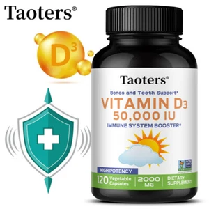 Vitamina D3 50.000 UI Softgels con ossa forti ad alta potenza senza zucchero - Foto 1 di 13