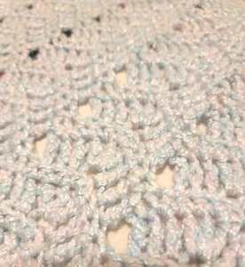 Muschelstich gehäkelt Afgan Pearl blau 53x59 - Bild 1 von 6