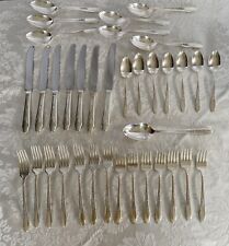Vintage 1941 Wm Rogers & Son Gardinia Pattern Silver Plated 36 Pieces READ