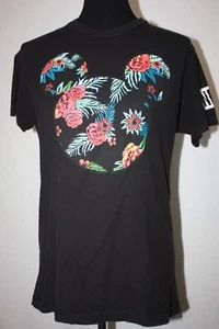 Disney Collection By Neff Mickey Mouse Black T shirt Floral Graphic Size M - Picture 1 of 7