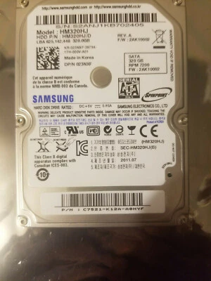 Samsung HM320HJ HM320HJ/D FW: 2AK10002 Rev. A 320GB SATA 2.5" Hard Drive - Image 1 of 2